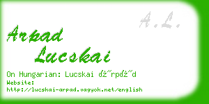 arpad lucskai business card